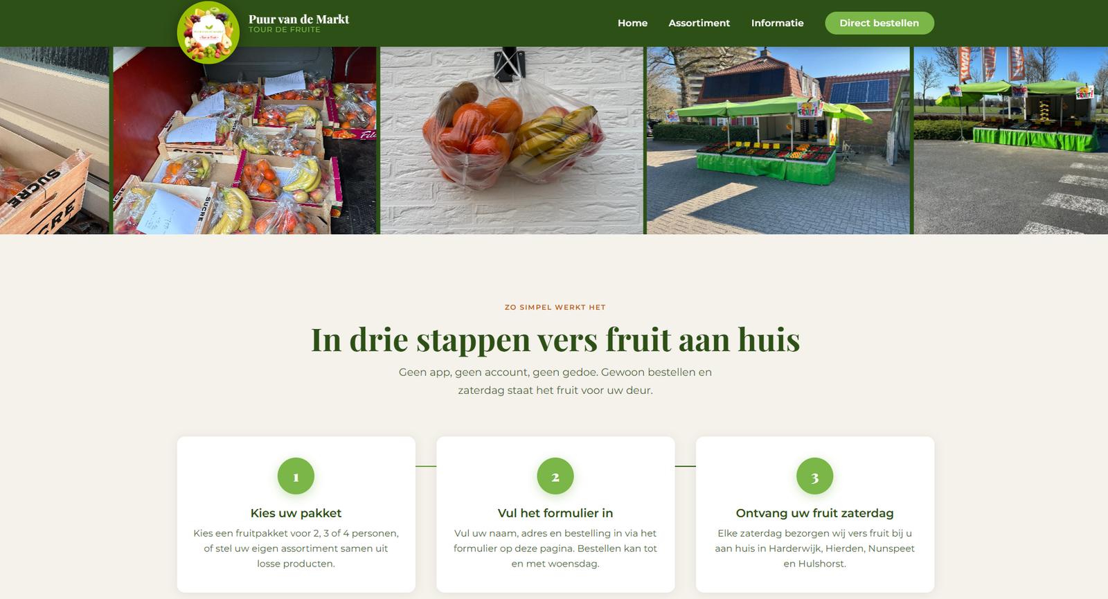 Detail screenshot Puur van de Markt website